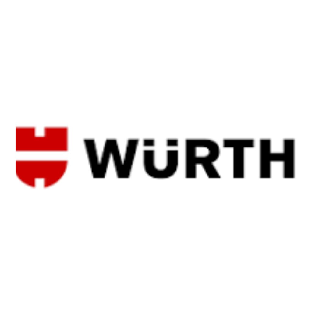Logo der Firma Würth mit rotem Symbol und schwarzem Text.